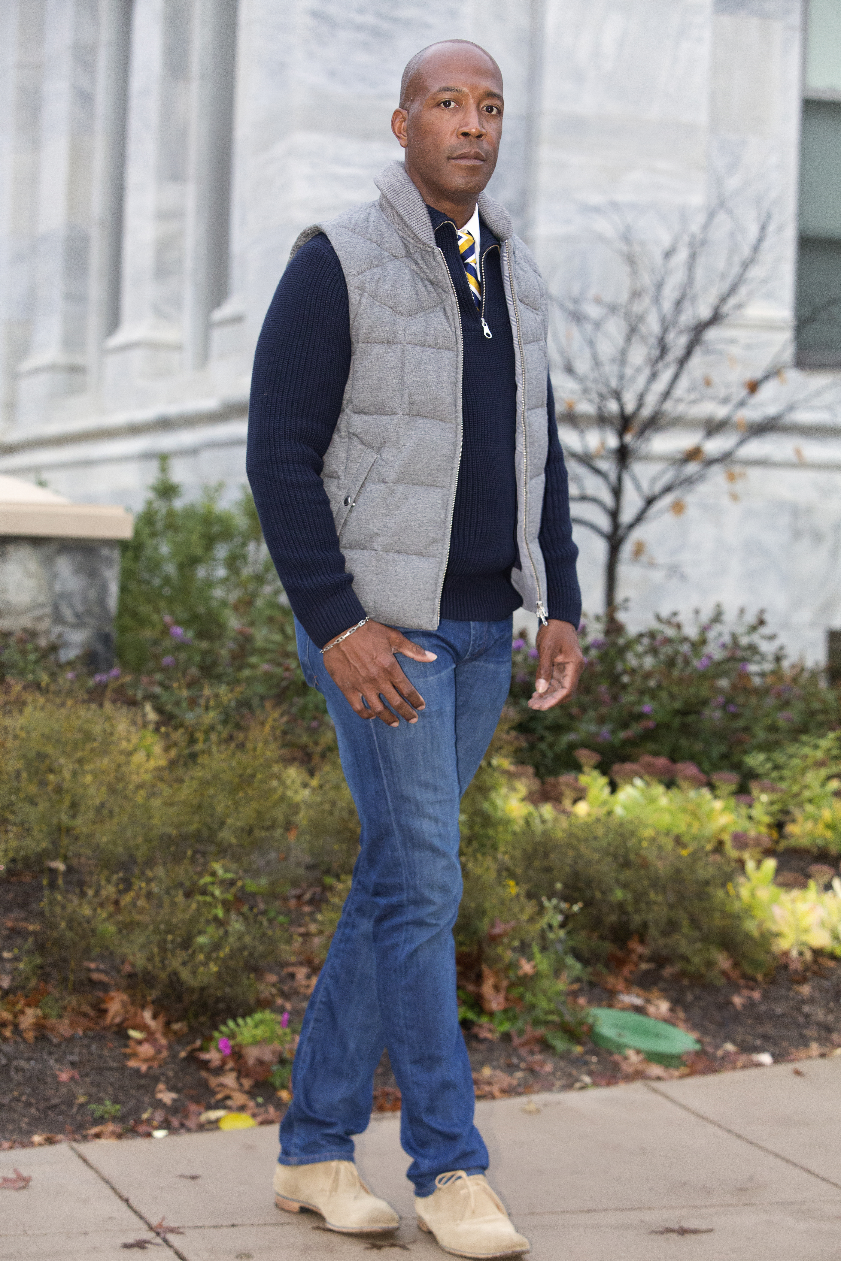 A down vest for homecoming: an outwear essential