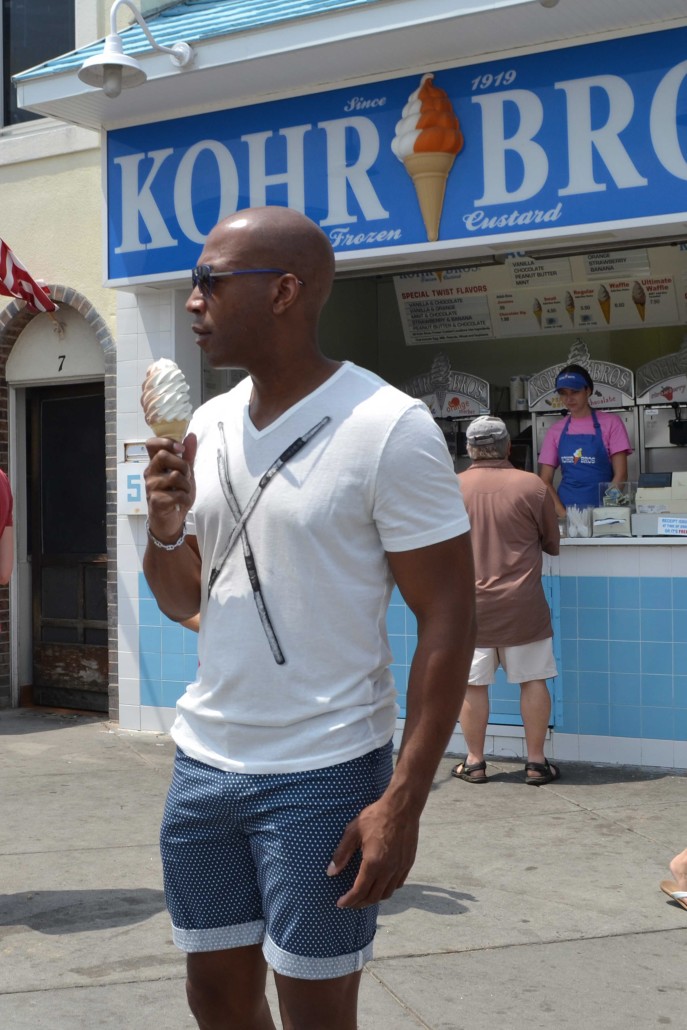 Enjoying Kohr Bros frozen custard