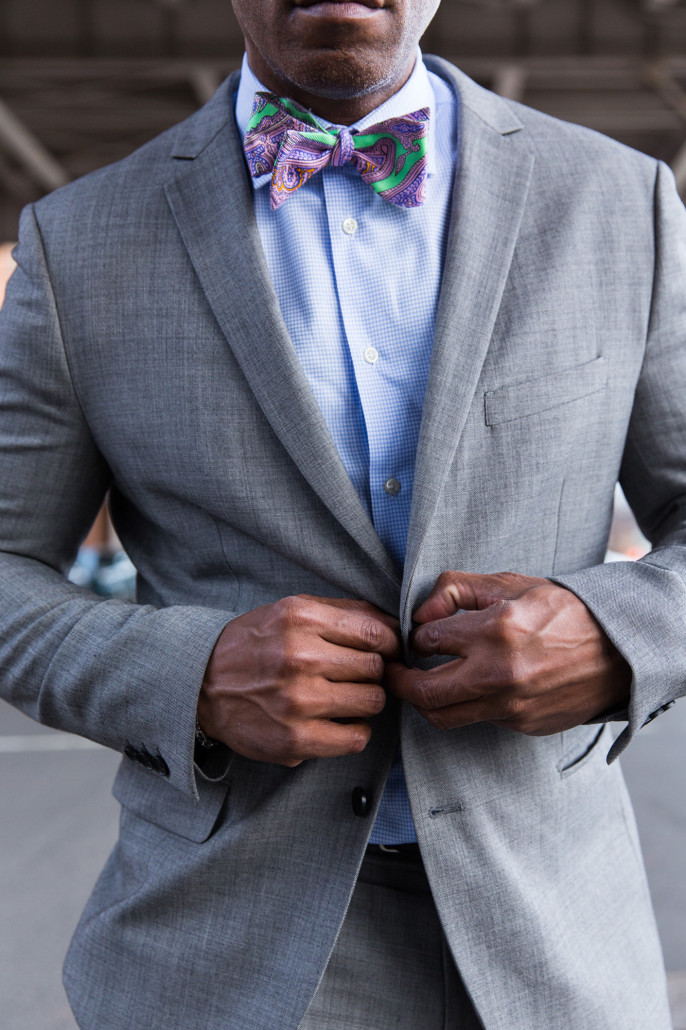 DCFashion Fool closeup of gray suit