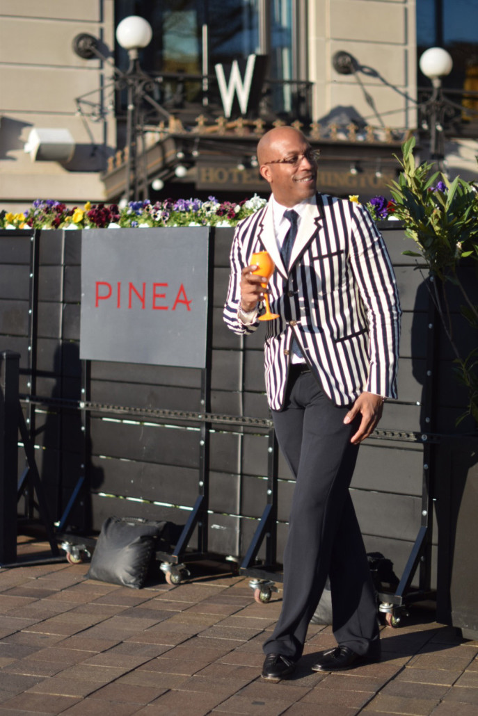 DC Mens Fashion; DCFashion Fool; Veuve Clicquot, ClicquotJourney, DC Events; PineaDC, W Hotel, Striped Blazer