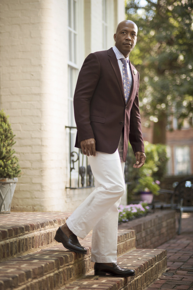 A Dapper Gent down the stairs