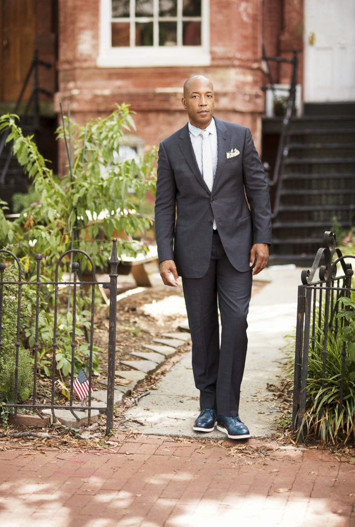 Suit with Timberlands - Standing