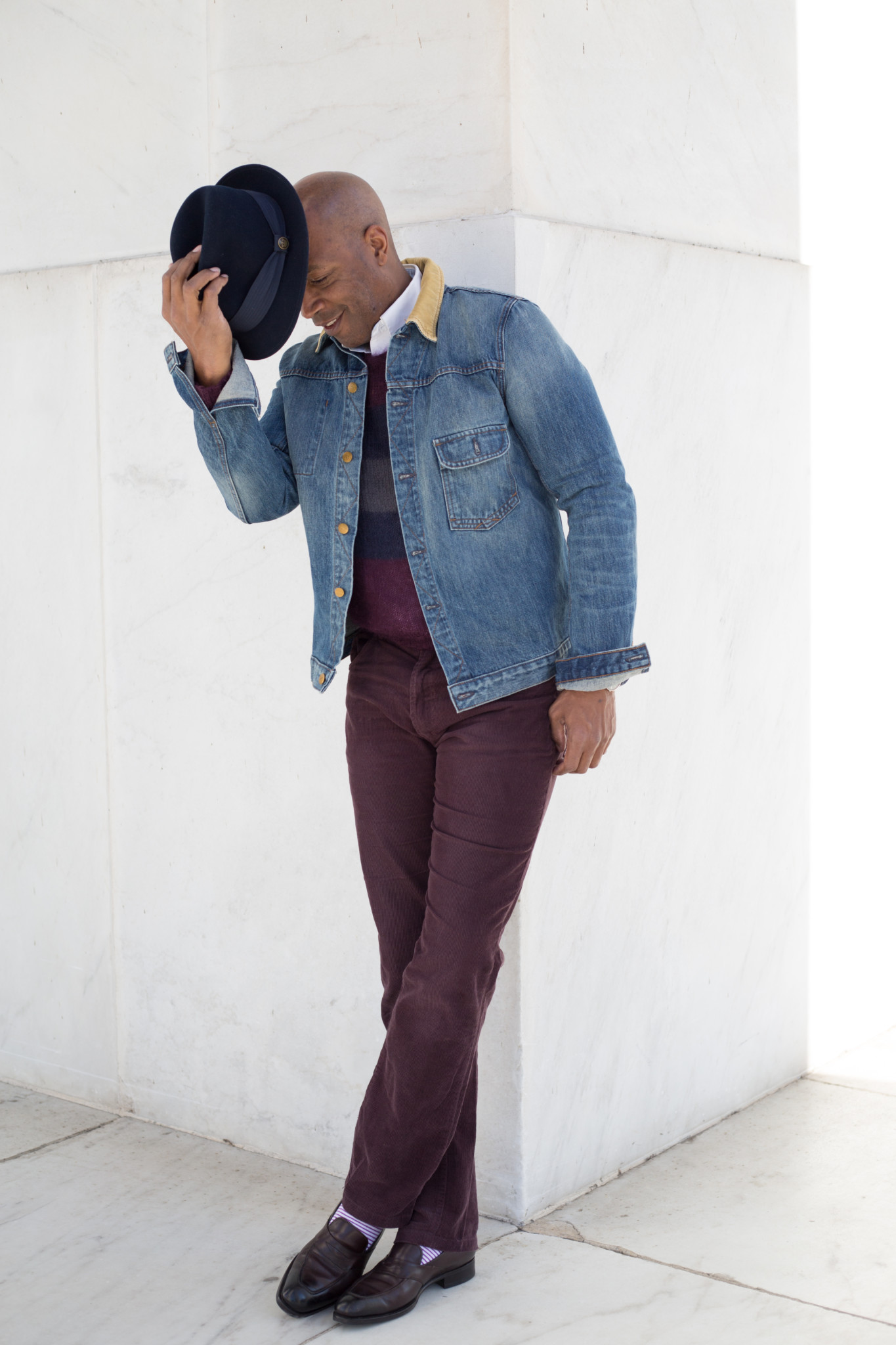 Denim and Corduroy hat play