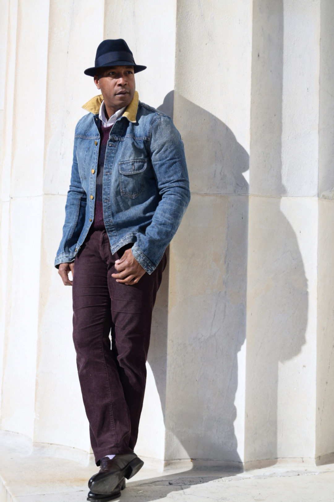 Denim and Corduroy side glance