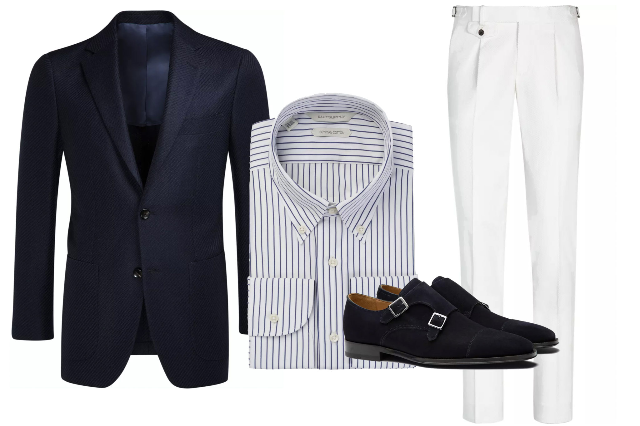 Holiday Attire for Men - Blazer & Cream Trousers